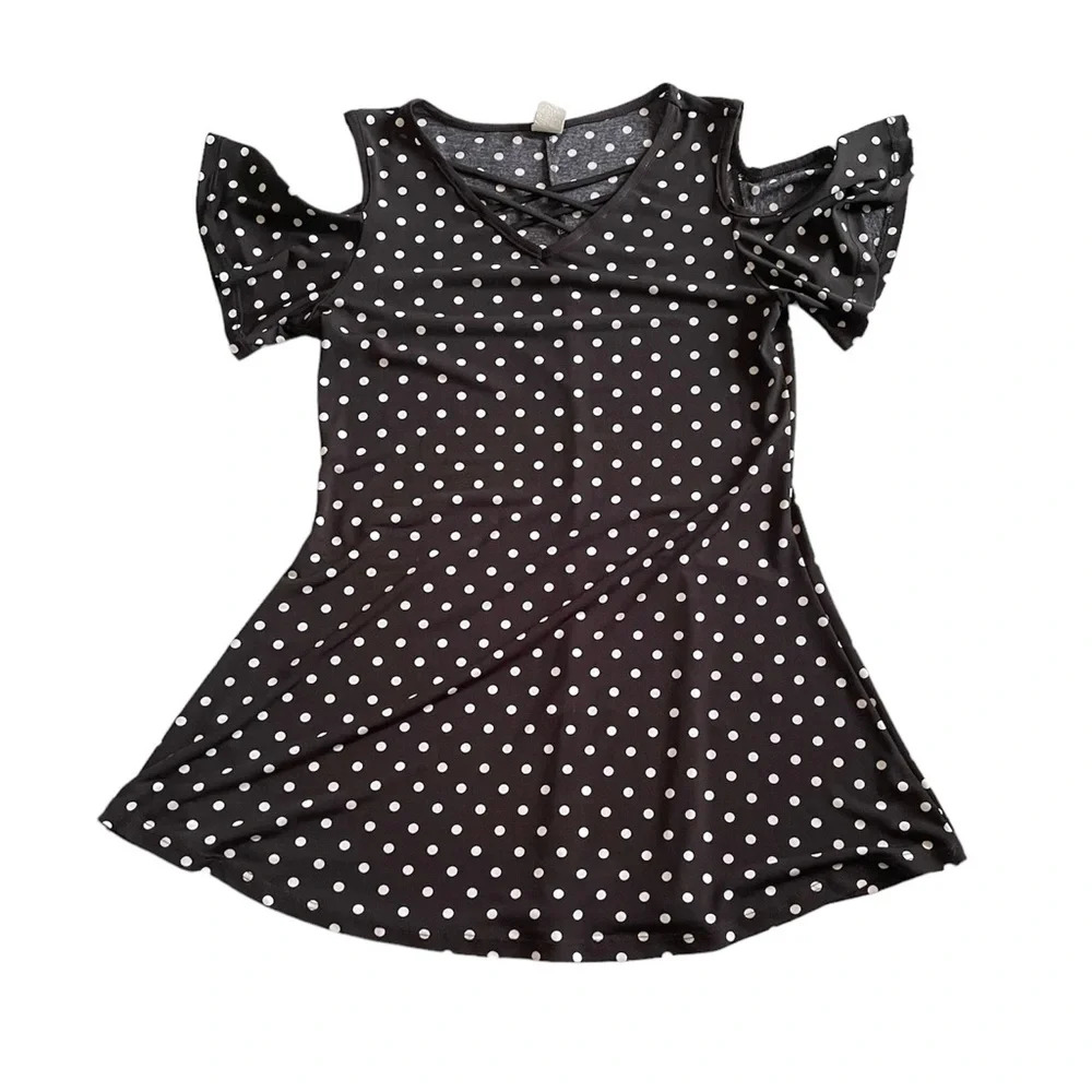 One Fashion Women's Plus Size Cold Shoulder Tunic Short Sleeve Blouse Sz S